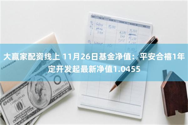 大赢家配资线上 11月26日基金净值：平安合禧1年定开发起最新净值1.0455